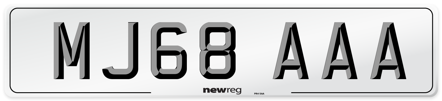 MJ68 AAA Number Plate from New Reg